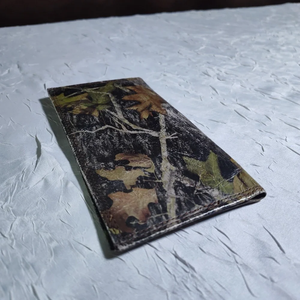3D Camo Rodeo Wallet Mens Camo Leather Shotgun Shell Western Whip Stitch